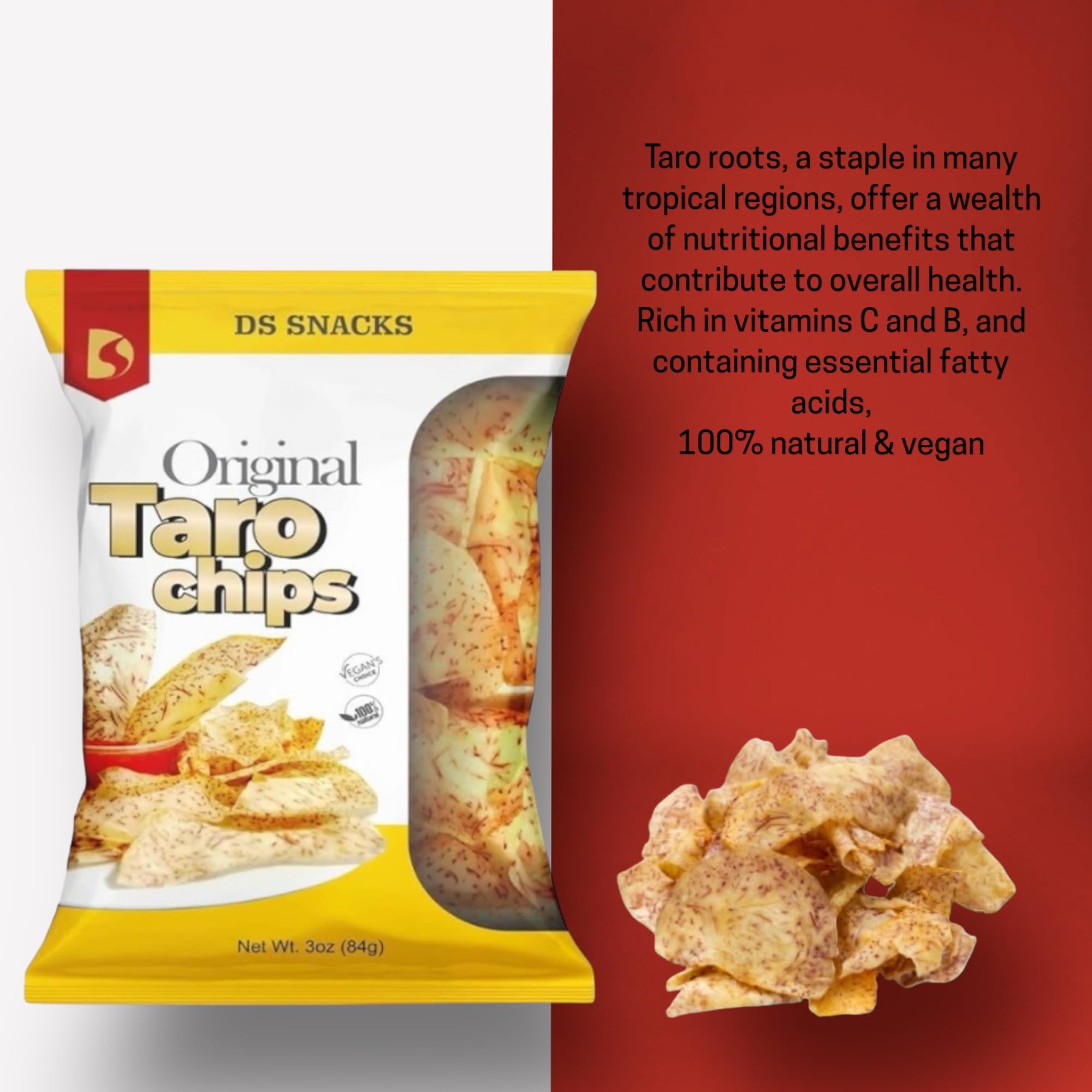 Original Taro Chips - 12 Pack | Healthy Vegan Snacks for Parties, School Lunches & On-the-Go