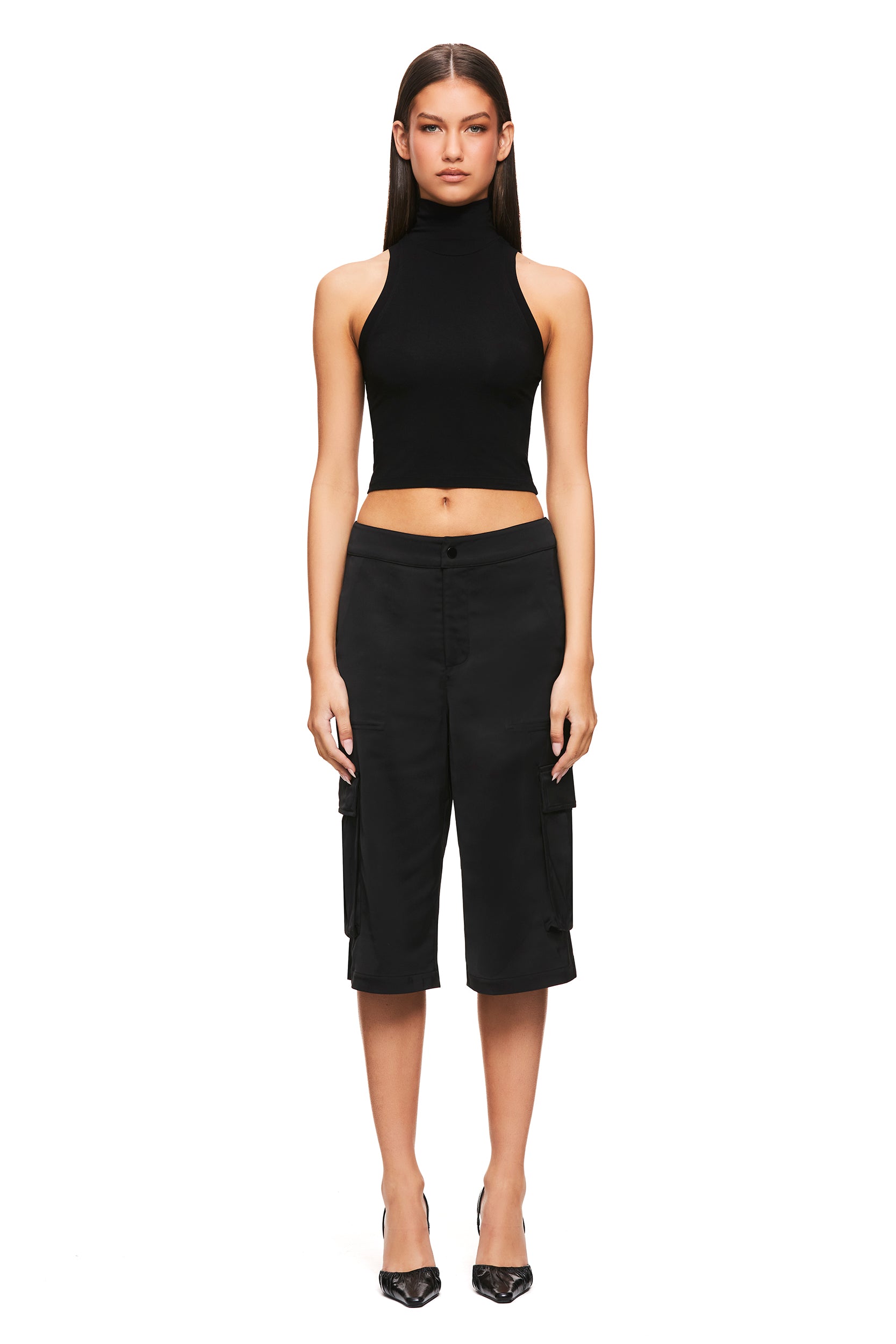 Lori Black Shorts for Women - High Waist Casual Summer Shorts | Comfortable Stretchy Fabric for Gym, Running, Yoga & Outdoor Activities