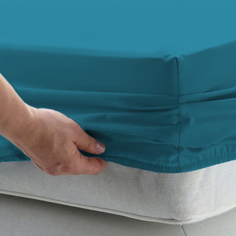 1000 Thread Count Queen Size Fitted Sheet - 100% Long Staple Cotton Breathable Sateen Deep Pocket (Fits Up to 15