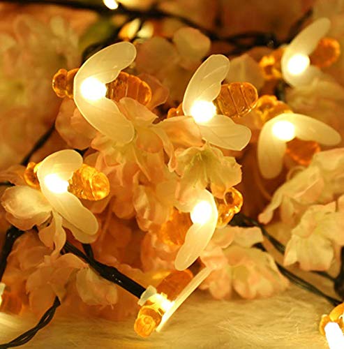 Solar LED Bee String Lights - 30 Waterproof Outdoor Garden Lights for Patio, Yard, and Party Decoration | Perfect for Weddings, Christmas, and Backyard Ambiance