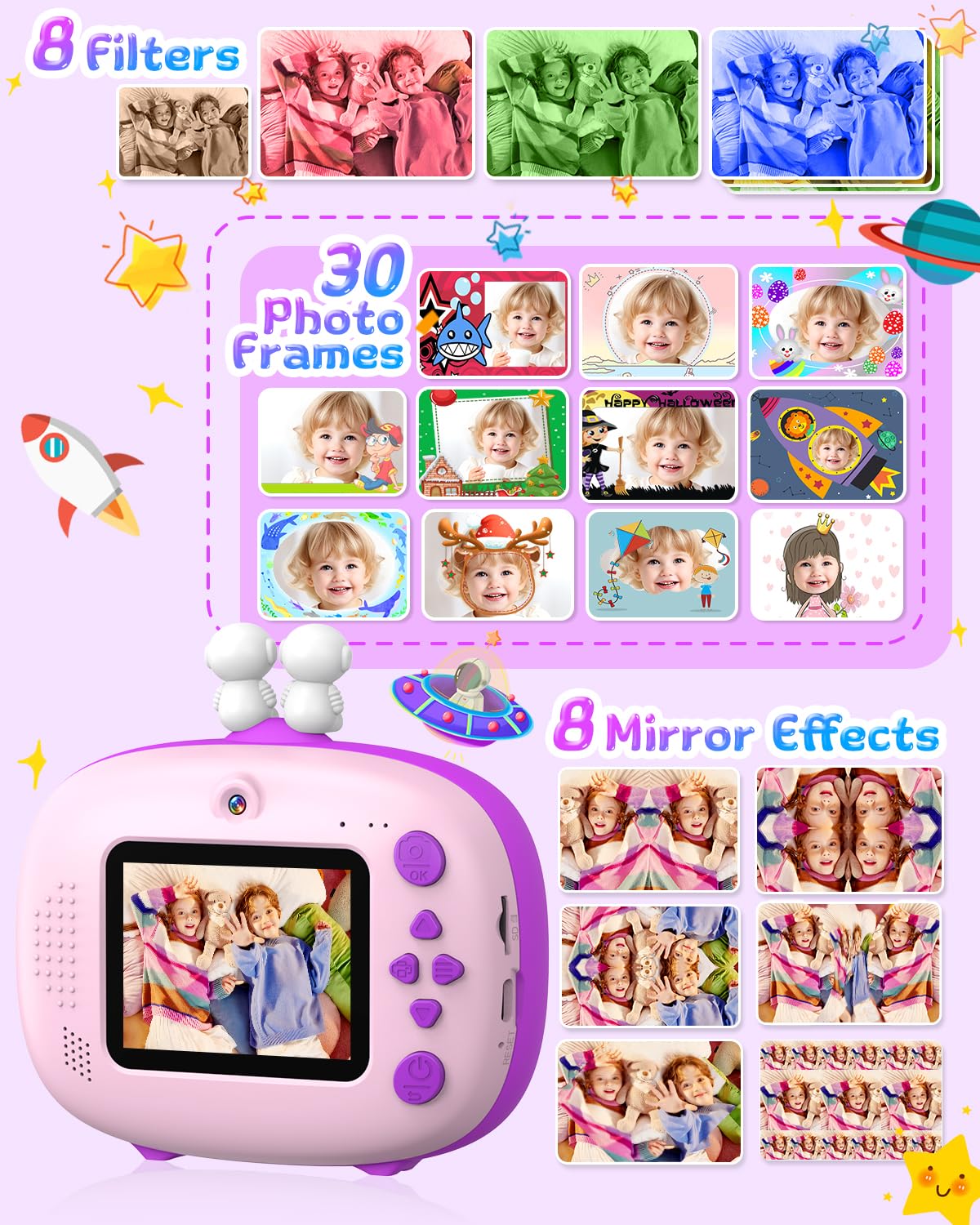 Kids Instant Print Camera with 2.4