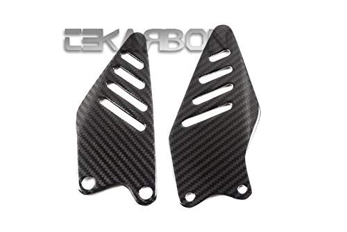 Premium Carbon Fiber Heel Plates for Kawasaki ZX6R (2009-2016) - 2x2 Twill Weave - Lightweight & Durable Motorcycle Footpeg Covers - Perfect for Sport Bike Riders & Track Day Enthusiasts