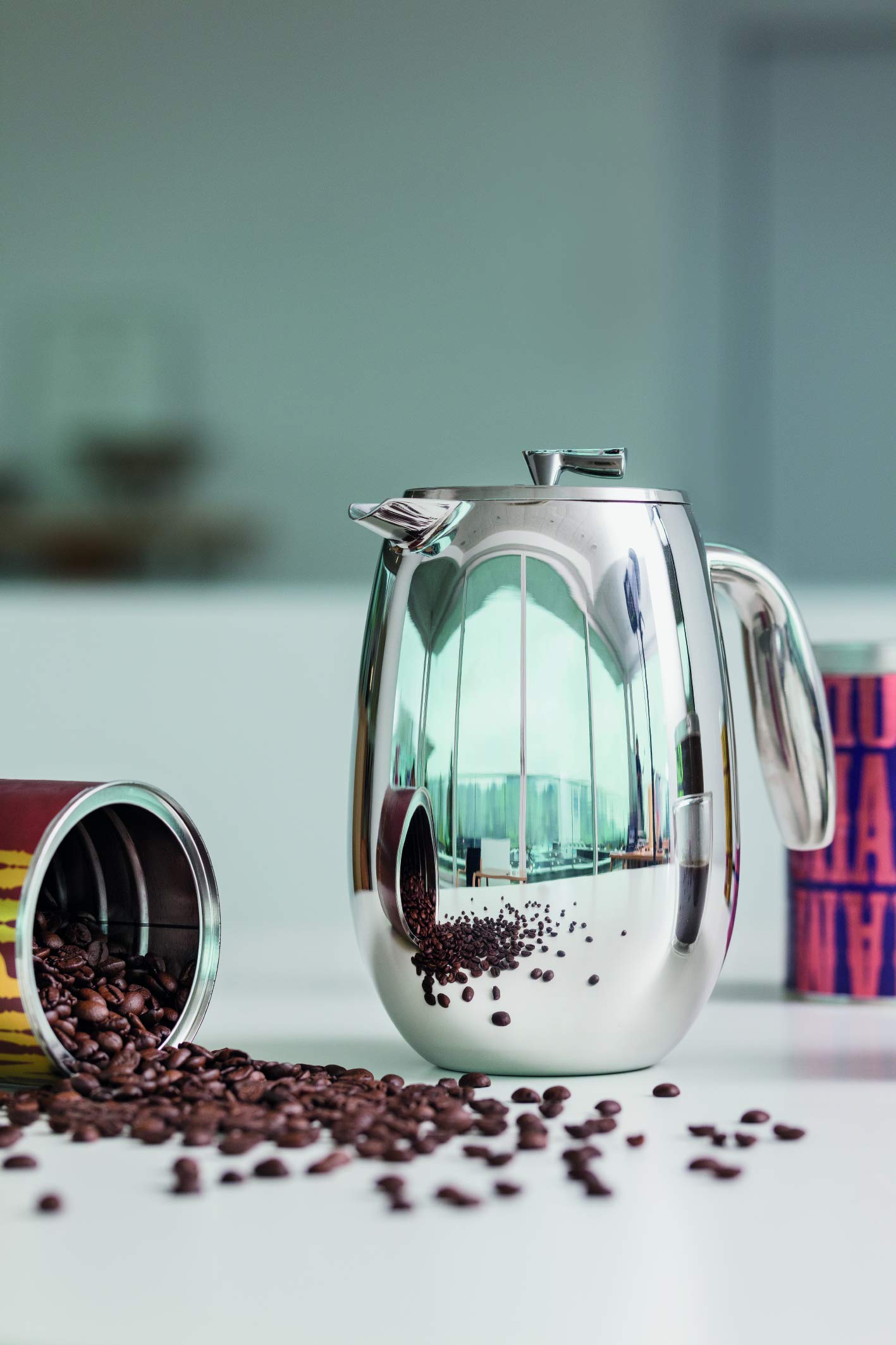 Bodum 51 oz Columbia Thermal French Press Coffee Maker - Double Wall Insulated Stainless Steel, Chrome Finish | Perfect for Home, Office & Camping Coffee Brewing