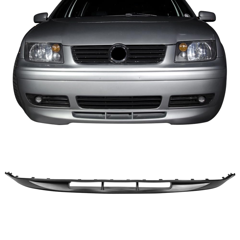 IKON MOTORSPORTS 20AE Style Front Bumper Lip Spoiler - Black PU Splitter Chin Diffuser for 1999-2005 Volkswagen Jetta (MK4) | Enhances Aerodynamics & Aggressive Styling for Street Racing & Car Shows