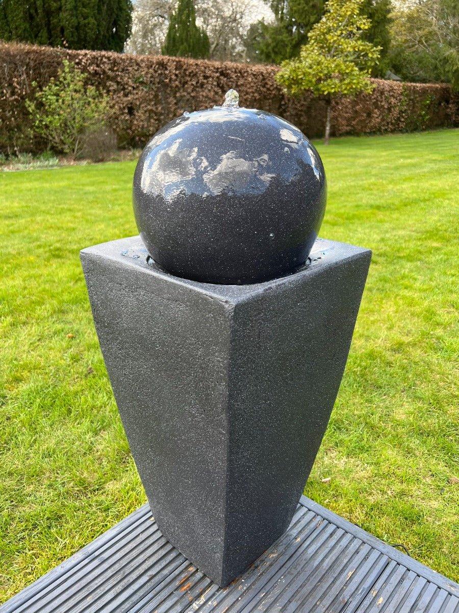 Solar Powered Dark Grey LED Round Ball Vase Light - 84x33x33cm Outdoor Garden Decor for Patio, Pathway & Landscape Lighting