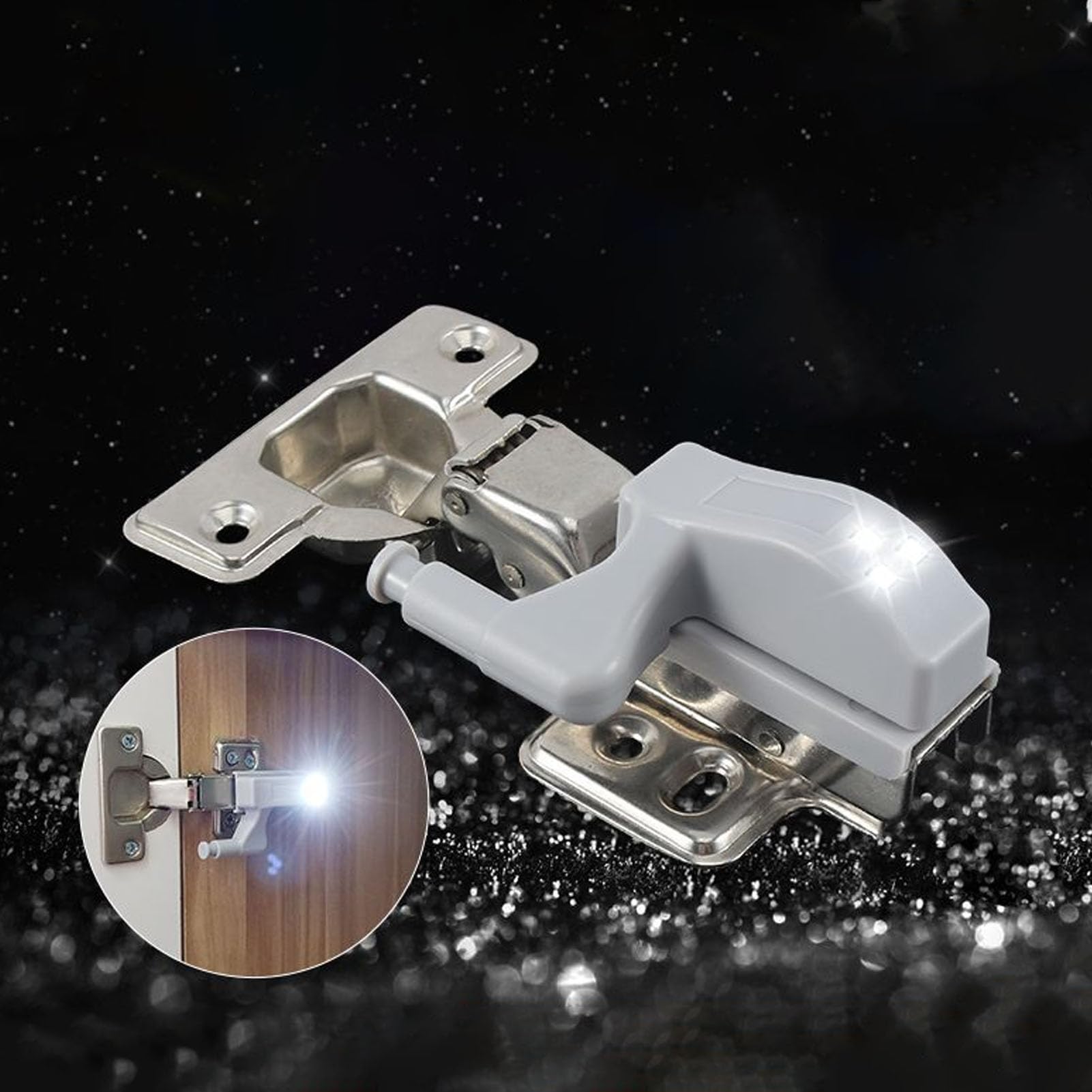 10Pcs LED Light Sensor Cabinet Hinges - Warm White & Cool White, Universal for Closet, Wardrobe, Kitchen & Home Storage | Motion-Activated Night Light for Easy Access in Dark Spaces