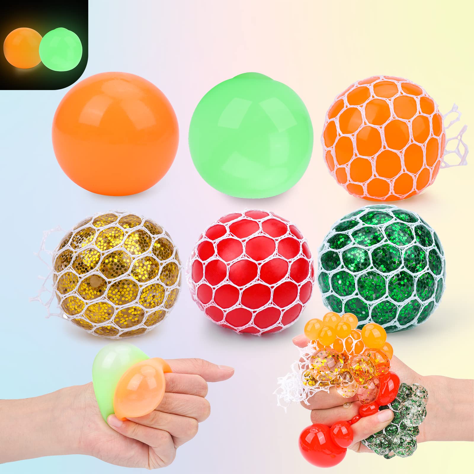 20 Pack Stress Relief Squishy Balls Set - Fidget Toys for Adults & Kids with Autism, ADHD, Hyperactivity | Anxiety Relief, Sensory Therapy, Office & Classroom Stress Relief