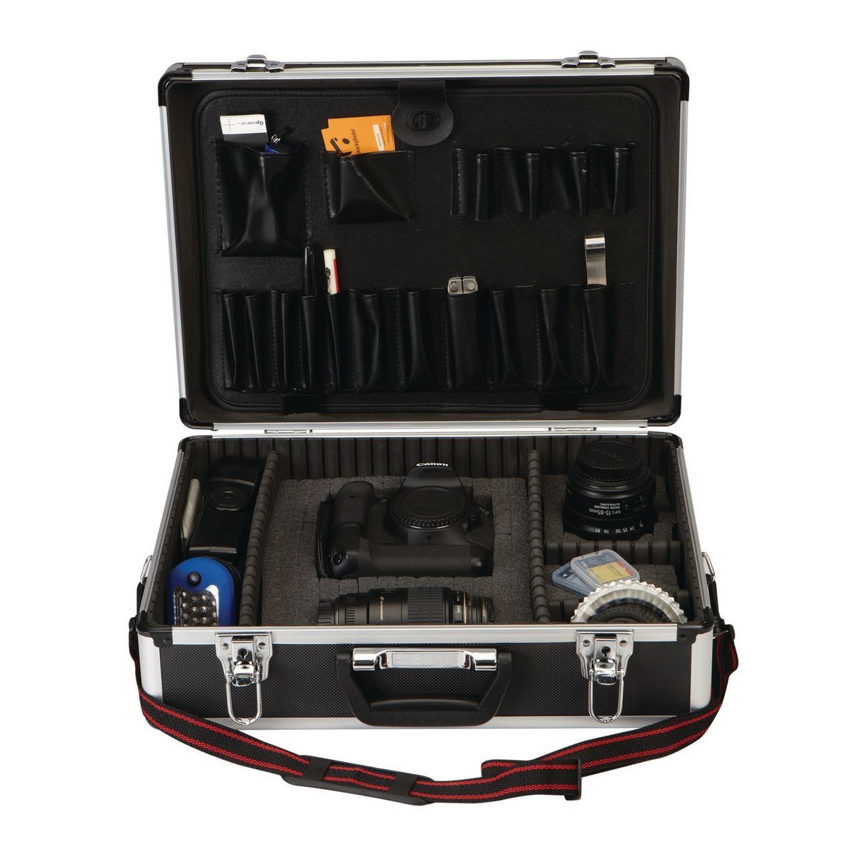 18x6x13 Inch Black Aluminum Carrying Case for Electronics - Durable Protective Case for Laptops, Cameras & DJ Equipment - Perfect for Travel, Storage & Professional Use