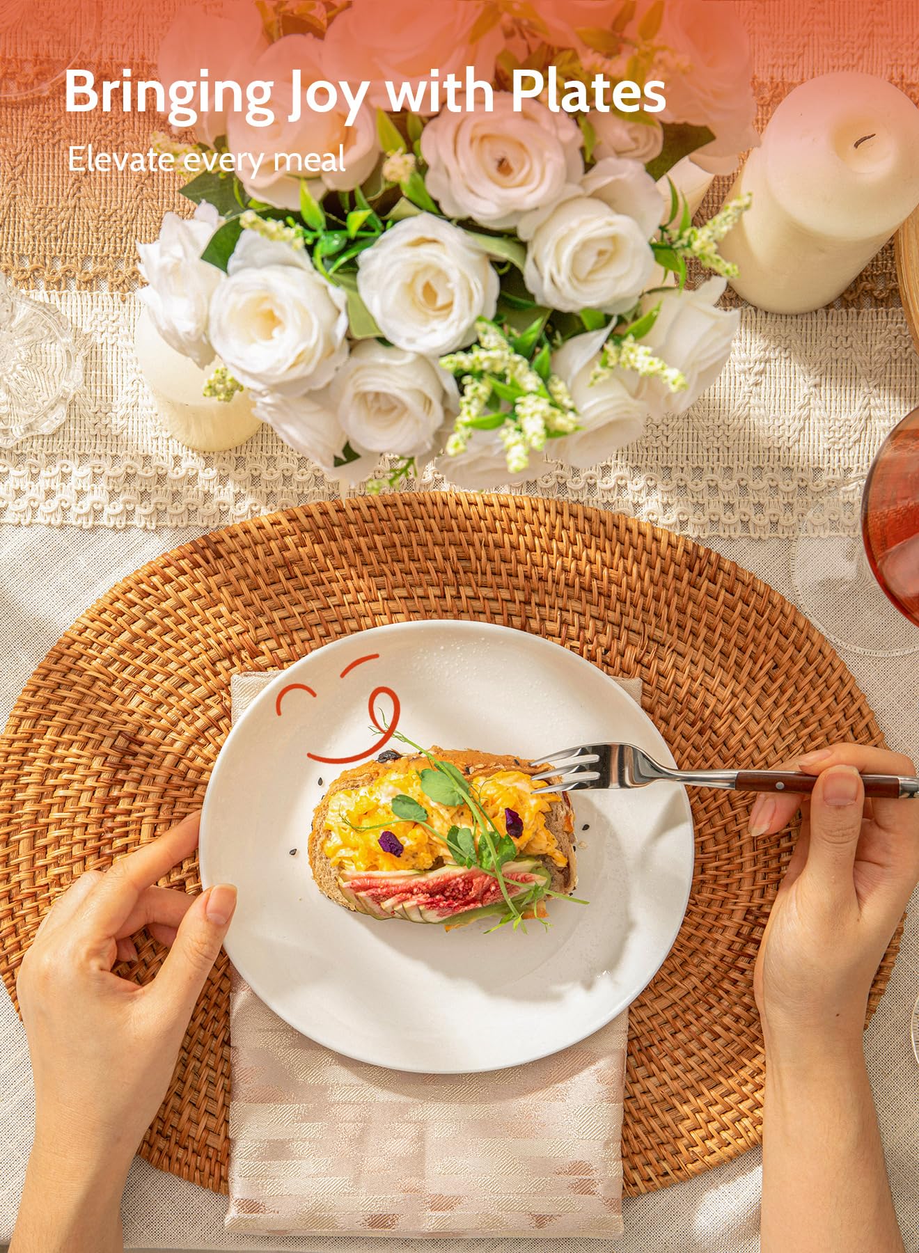Sweese Porcelain 7.8 Inch Dessert Plates Set of 6 - White Salad Plates, Appetizer Plates, Small Plates - Dishwasher, Microwave & Oven Safe - Scratch Resistant Smooth Glaze - Perfect for Dinner Parties, Dessert Serving & Everyday Use