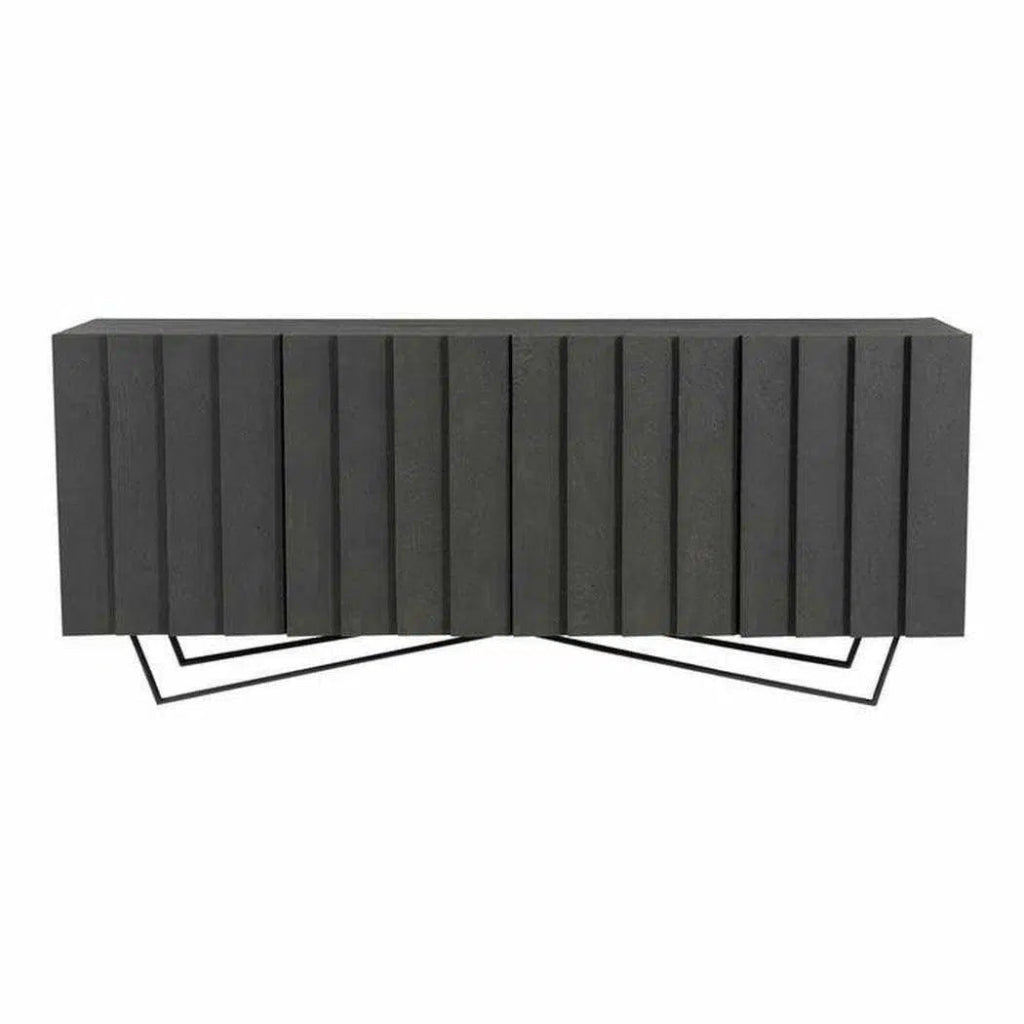 71 Inch Modern Sideboard Buffet Cabinet - Charcoal Grey Finish for Dining Room, Living Room & Entryway Storage