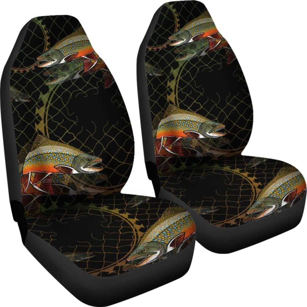 Premium Brook Trout Fishing-Themed Car Seat Covers - Durable & Stylish for Anglers - Perfect for Outdoor Enthusiasts & Truck Accessories