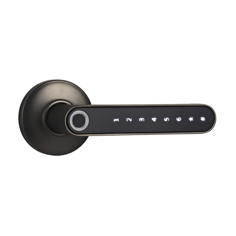 Smart Biometric Door Handle Lock with Fingerprint & Bluetooth App Control - Keyless Entry Security for Homes, Offices & Vacation Rentals | Perfect for Modern Smart Homes & High-Tech Apartments