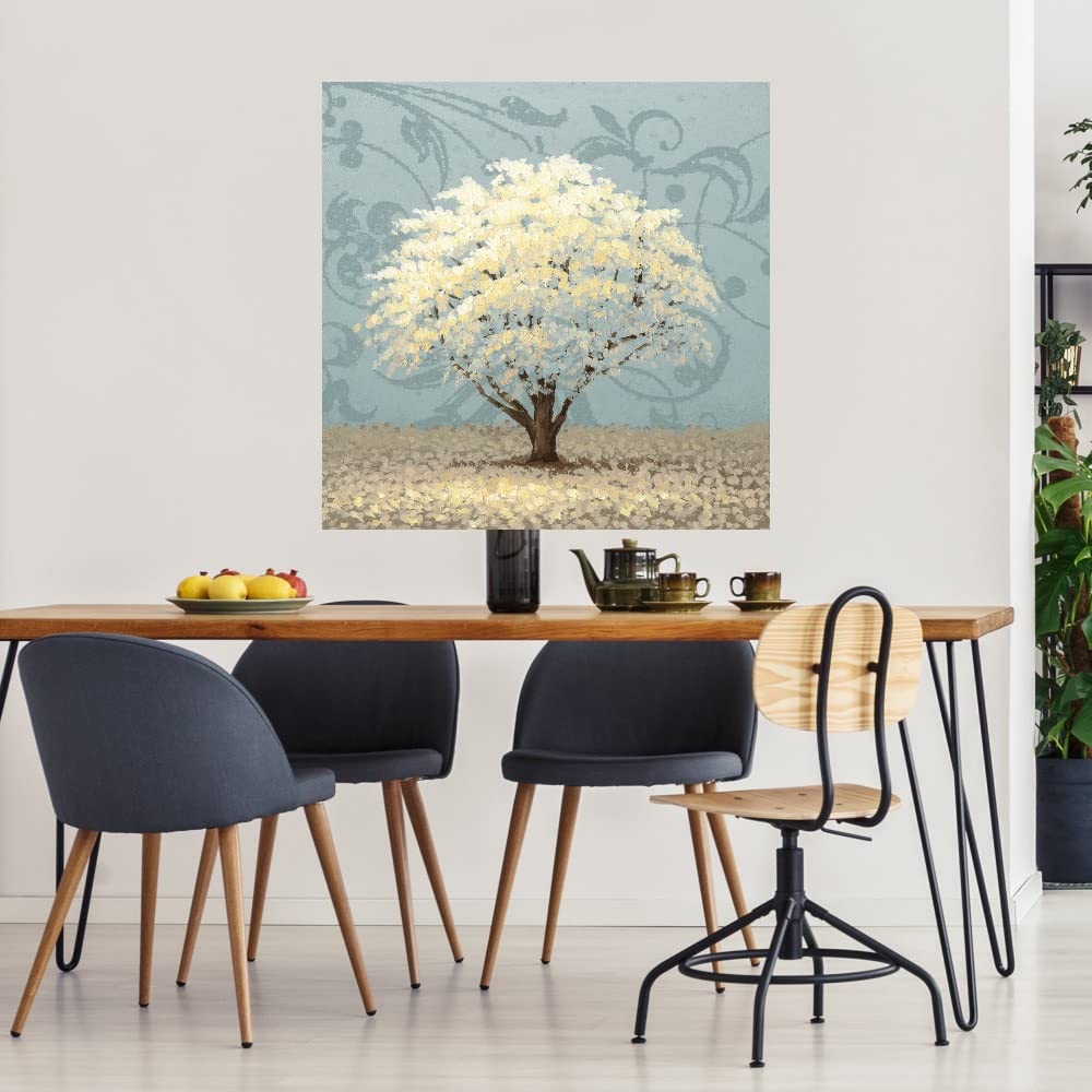 Blue Radiance Abstract Canvas Wall Art - 22x22 Inch Modern Painting by Michael Marcon - Stretched & Ready to Hang - Perfect for Living Room, Bedroom, Office Decor - Elegant Home & Office Wall Decor for Contemporary Spaces