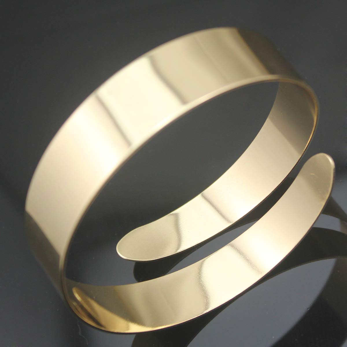 Egyptian Cleopatra Style Swirl Snake Arm Cuff Bracelet - Gold & Silver Armlet Bangle for Women - Perfect for Costume Parties, Halloween, Belly Dance & Boho Fashion