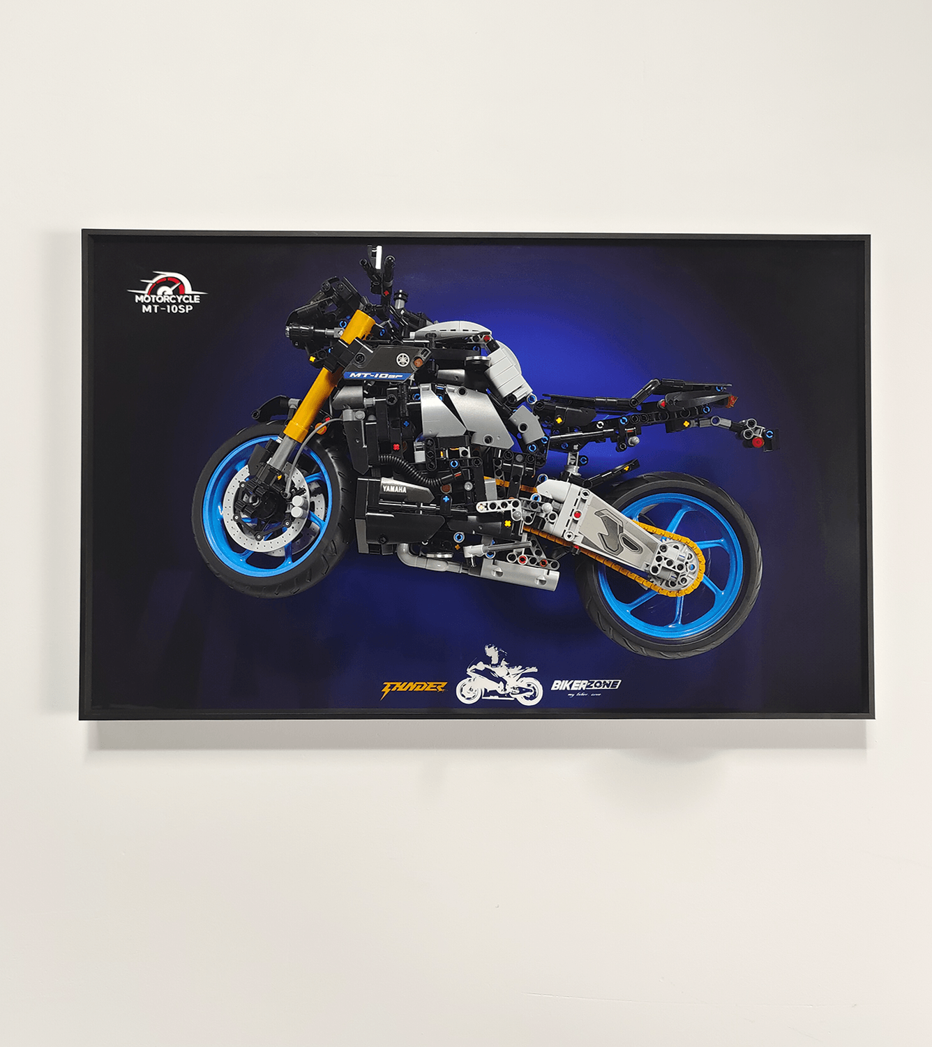 LEGO Yamaha MT-10 SP 42159 Motorcycle Building Kit - Display Wall Board for Showcasing & Home Decor - Perfect for LEGO Enthusiasts & Collectors