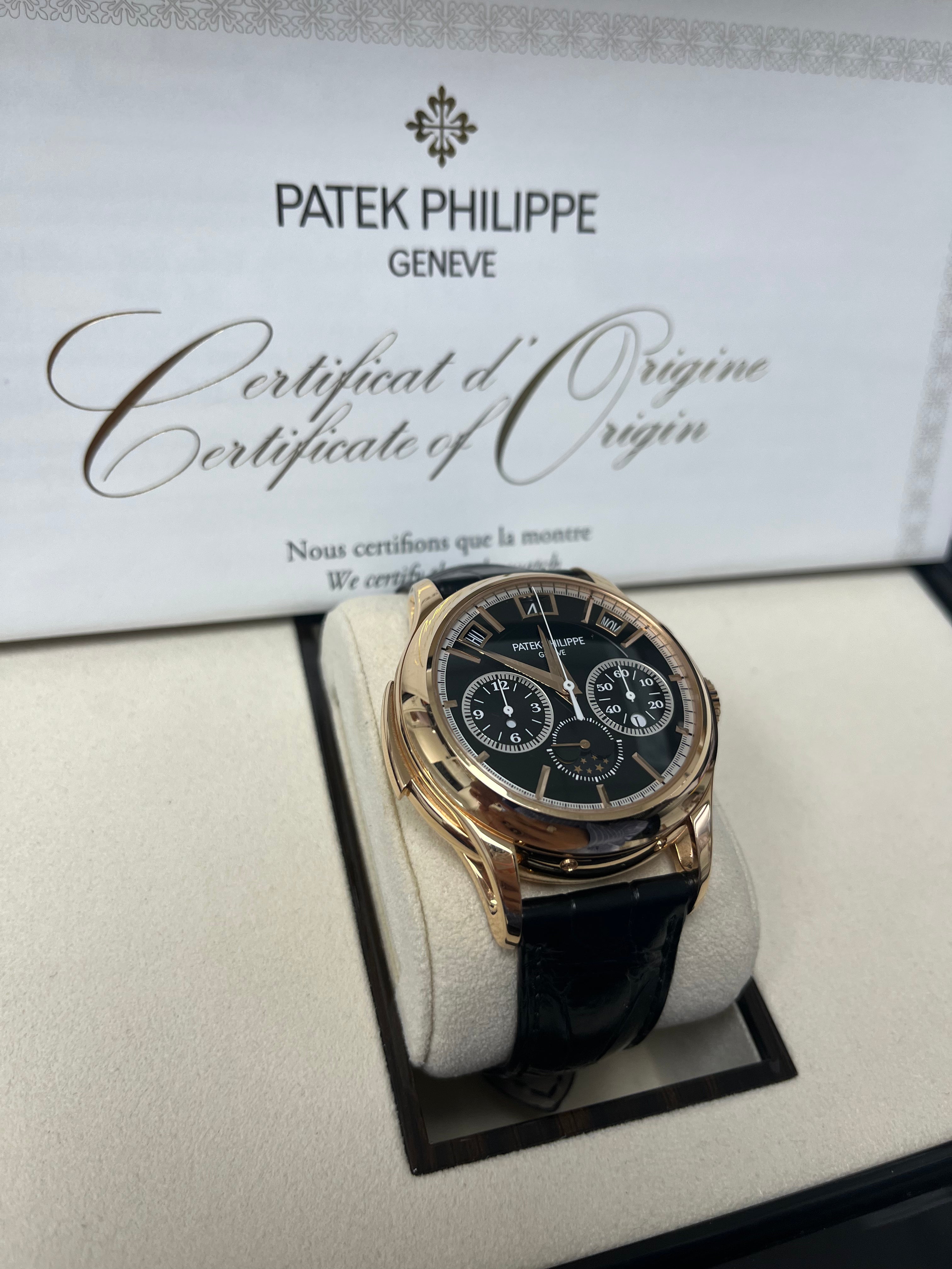 Patek Philippe Grand Complications 5208R-001 Rose Gold Black Dial Luxury Watch - Perfect for Formal Events & Collectors