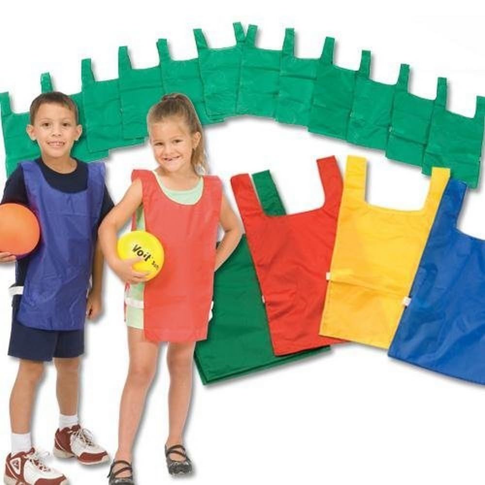 US Games Youth Nylon Pinnies - Reversible Basketball Practice Jerseys for Team Sports & Training - Perfect for Basketball, Soccer, and PE Classes