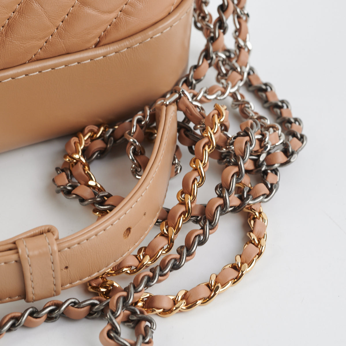 Chanel Chevron Gabrielle Small Handbag in Dark Beige - Luxury Crossbody Bag for Women, Perfect for Date Night & Evening Events