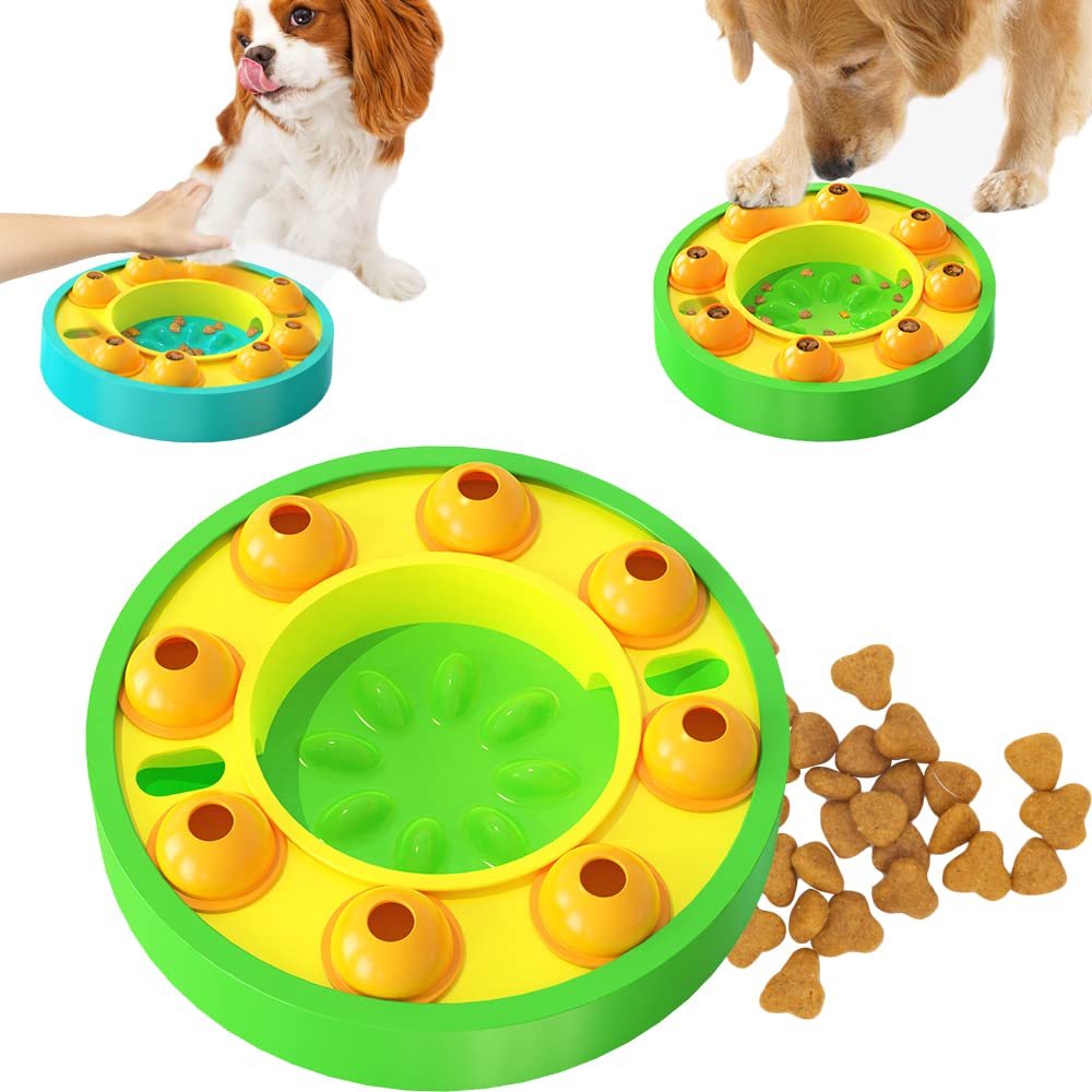 2022 New Interactive Dog Puzzle Toys - Slow Feeder Dog Bowls for Brain Training & Leakage Feeding | Green Wisdom Dog Toys for Mental Stimulation & Mealtime Fun | Perfect for Smart Dogs, Puppy Training & Boredom Relief