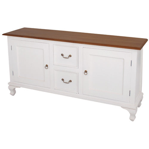 England Queen Anne Style 2 Door 2 Drawer Buffet Sideboard Cabinet TWS899 - Vintage Dining Room Storage for Fine China & Entertaining