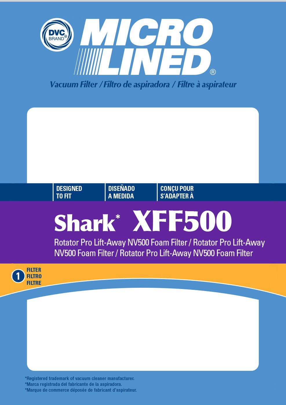 Shark XFF500 Rotator Pro Lift Away NV500 Replacement Foam & Felt Filter Set - Compatible with Shark Vacuum Cleaners for Pet Hair, Dust & Allergen Removal