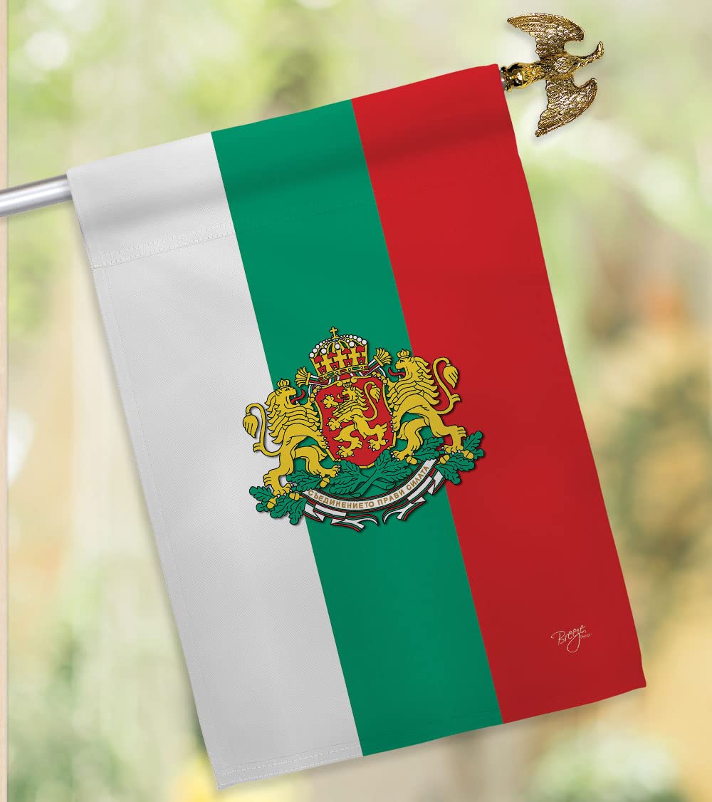 Bulgaria National Flag Set 28x40in w/Pole for Home & Garden Decor