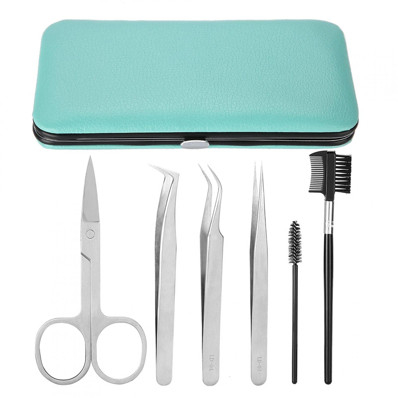 Rotekt Professional 6-Piece Eyelash Extension Kit - Tweezers, Scissors & Brushes for Salon & Home Use | Premium Makeup Tools for Lash Artists & DIY Beauty