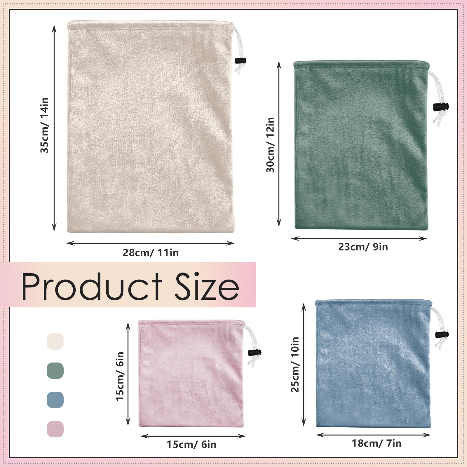 Amylove 4 Pcs Adult Toy Storage Bags - Reusable Drawstring Organizer for Home & Travel