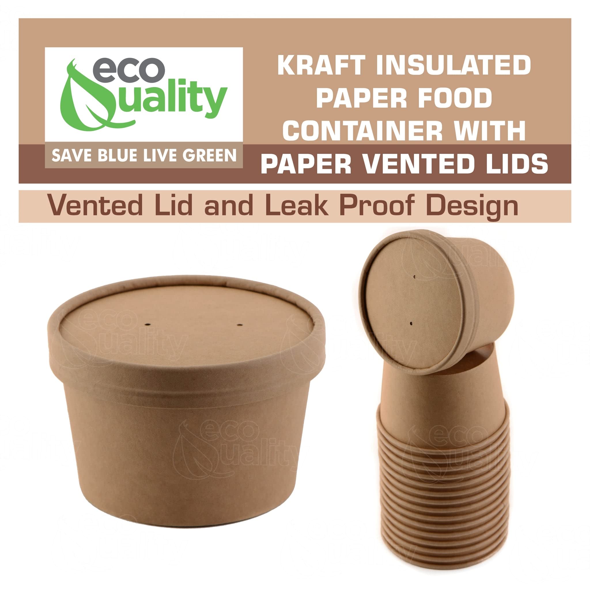 Eco-Friendly Disposable Kraft Paper Soup Containers with Lids - 12oz Microwave & Freezer Safe Takeout Bowls for Ice Cream, Frozen Yogurt, Desserts (Pack of 25) - Perfect for Parties, Picnics & Food Storage