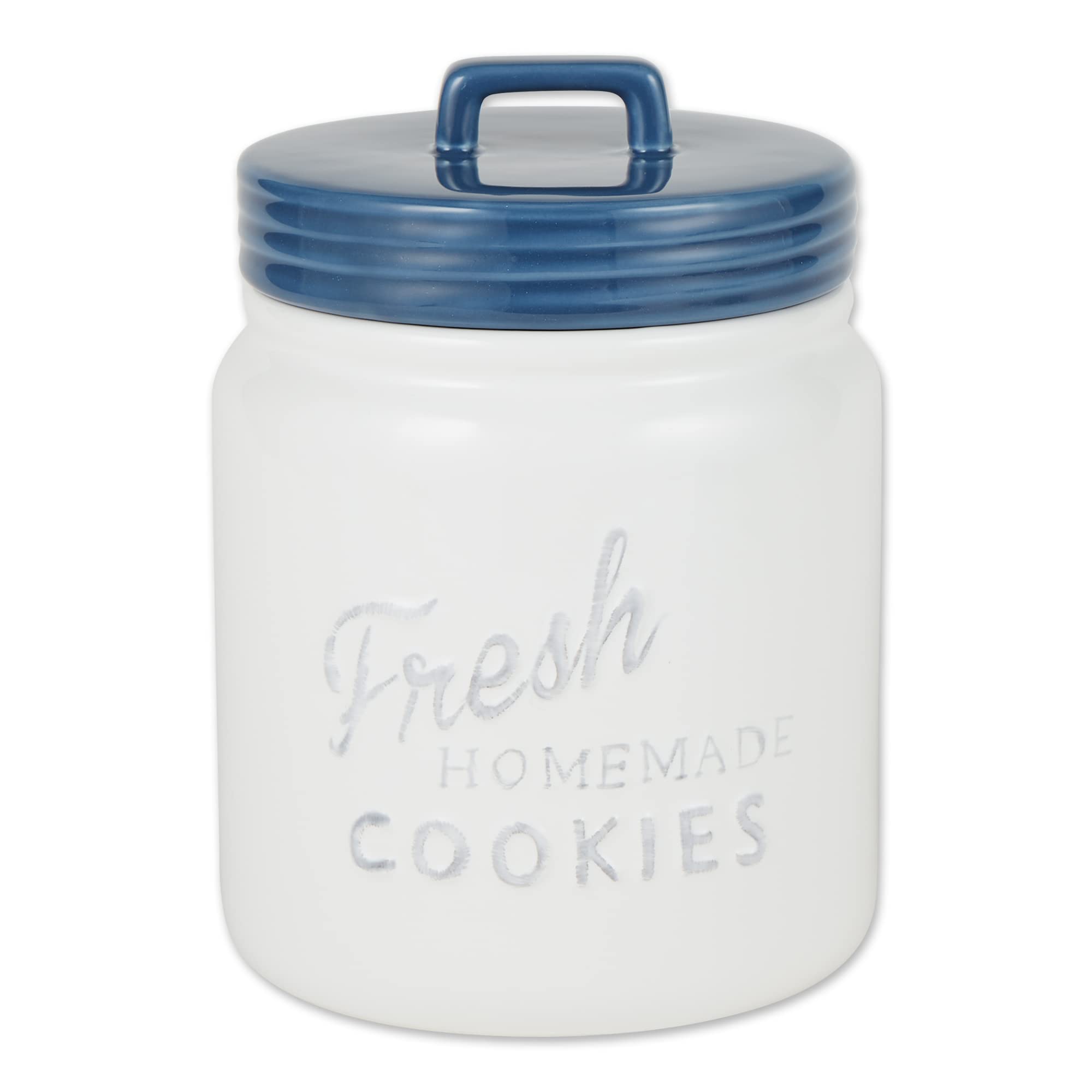 DII Ceramic Cookie Jar with Lid - Airtight Blue Kitchen Storage Container for Cookies, Snacks & Dry Food - Perfect for Pantry, Countertop & Home Decor