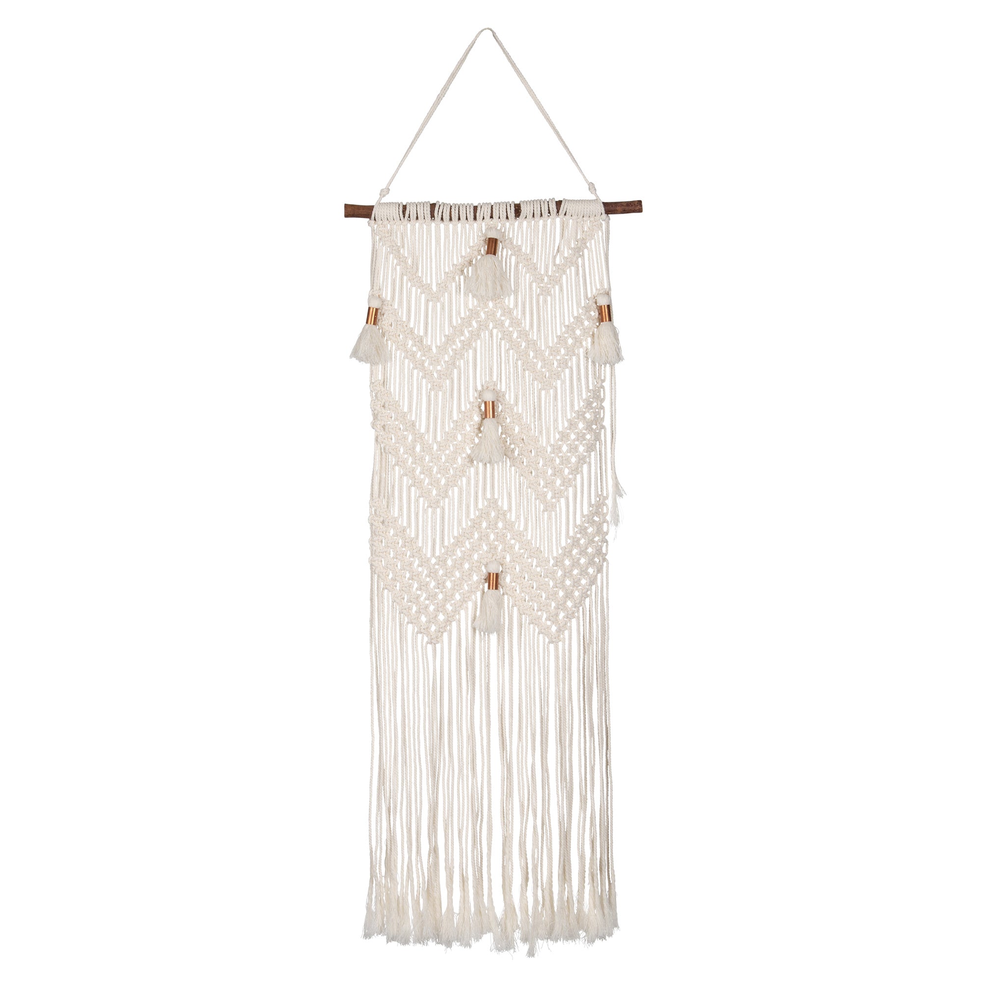 Handmade Macramé Wall Hanging Kit with Chevron Patterns & Decorative Tassels - DIY Boho Home Decor for Living Room, Bedroom or Wedding Backdrop