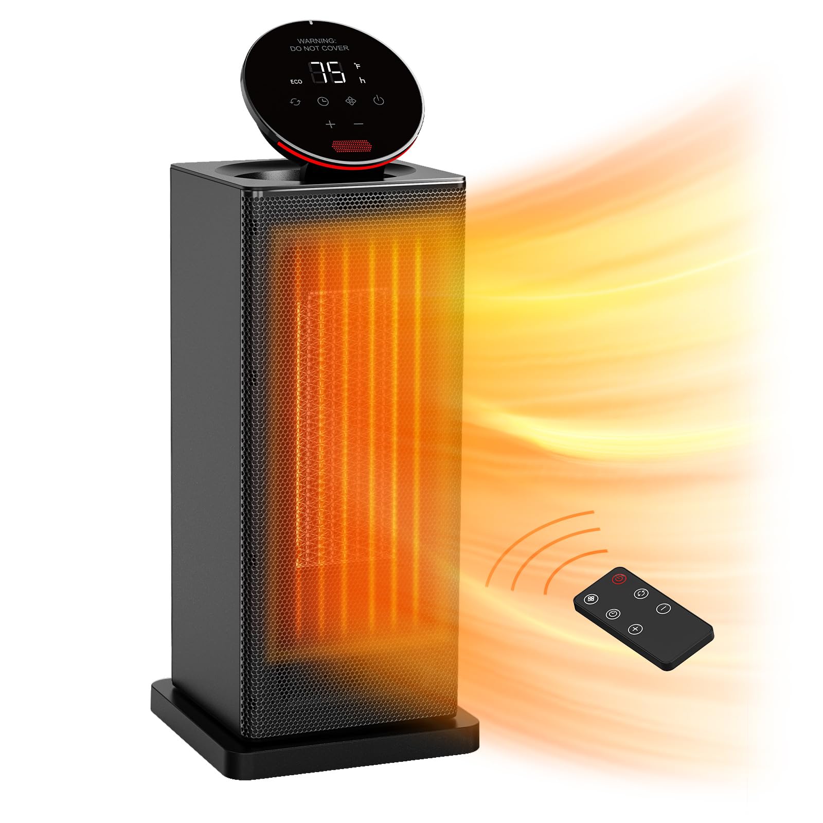 TABYIK 1500W Portable Space Heater with ECO Thermostat & Remote - 4 Heating Modes, 24H Timer, 6 Safety Protections - Oscillating Electric Heater for Small Rooms, Office & Home Use | Perfect for Winter Warmth & Energy-Efficient Heating