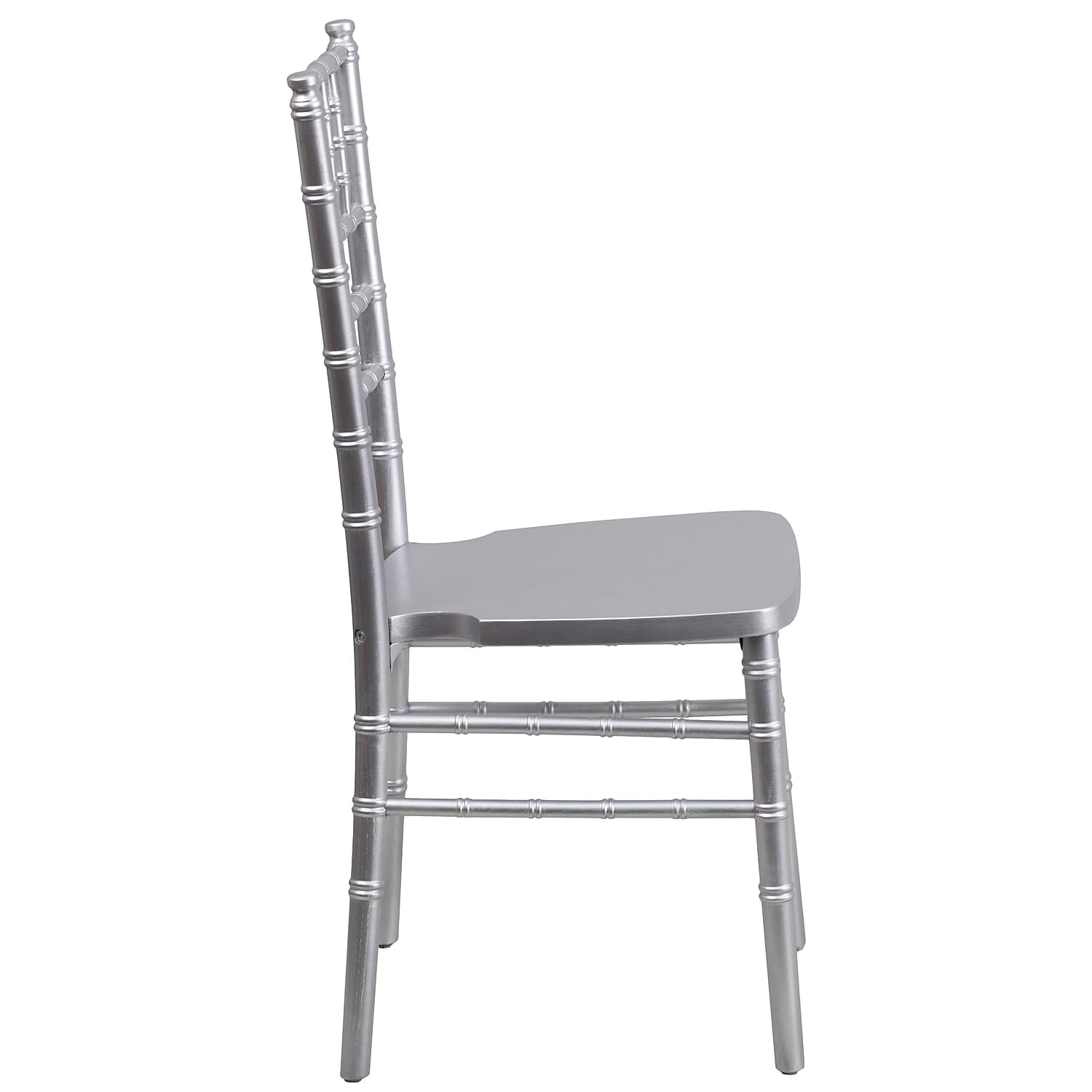Flash Furniture 2-Pack HERCULES Series Silver Wood Chiavari Chairs - Elegant Event & Wedding Seating for Banquets, Parties & Home Decor