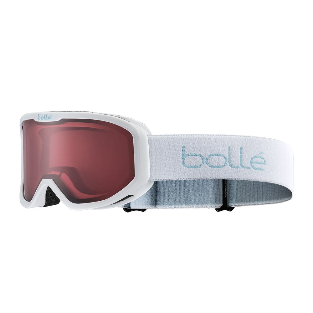 Bolle Inuk Kids Ski Goggles for Boys & Girls Ages 3-6 Years - White Matte Frame with Vermillon Cat. 2 Lens - UV Protection for Snowboarding & Winter Sports