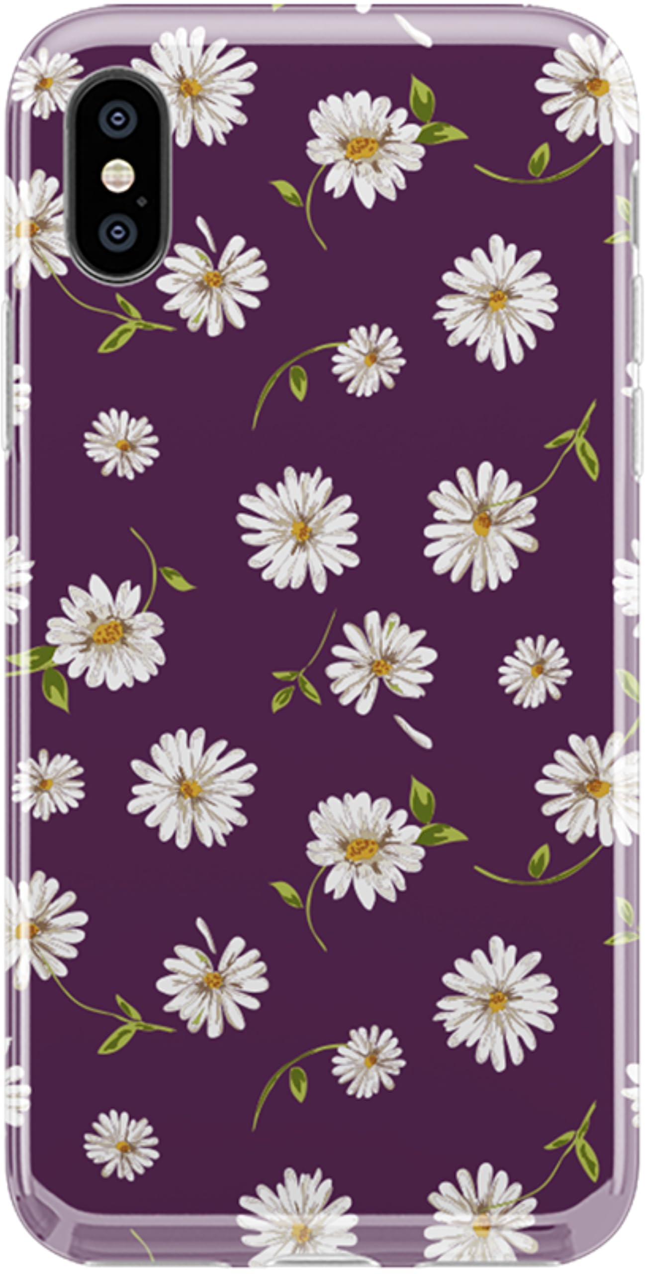 Casely iPhone X/XS Case - Daisy Daydream Plum Purple Floral Phone Cover | Slim Protective Case for Women & Girls | Perfect for Everyday Use, Work & Travel