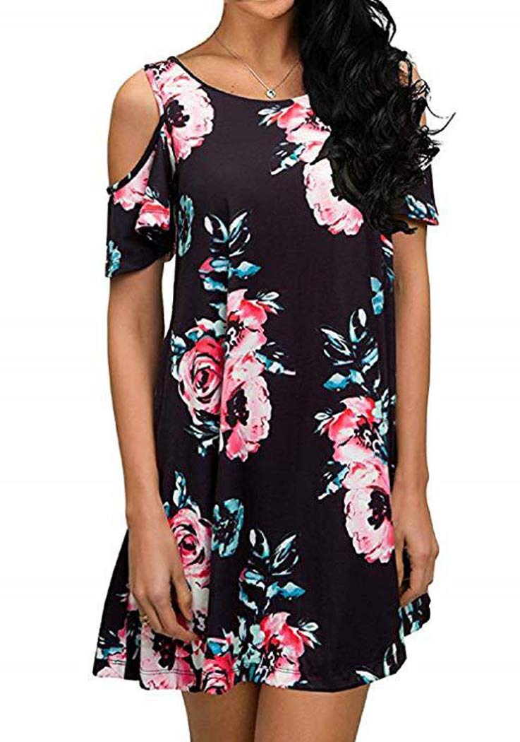 ASHER FASHION Girls Summer Sunflower Print Sleeveless Backless Sundress - Toddler Floral Dress for Beach, Party & Outdoor Play