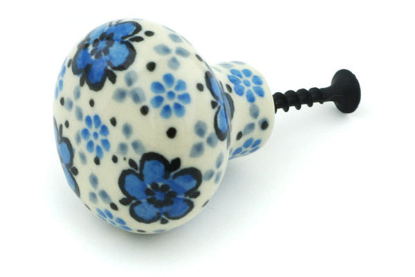 1.5 Inch Flowing Blue Ceramic Drawer Knob - Vintage Style Cabinet Hardware for Dressers, Cabinets & Furniture (Set of 1) - Perfect for Home Decor & DIY Furniture Upgrades