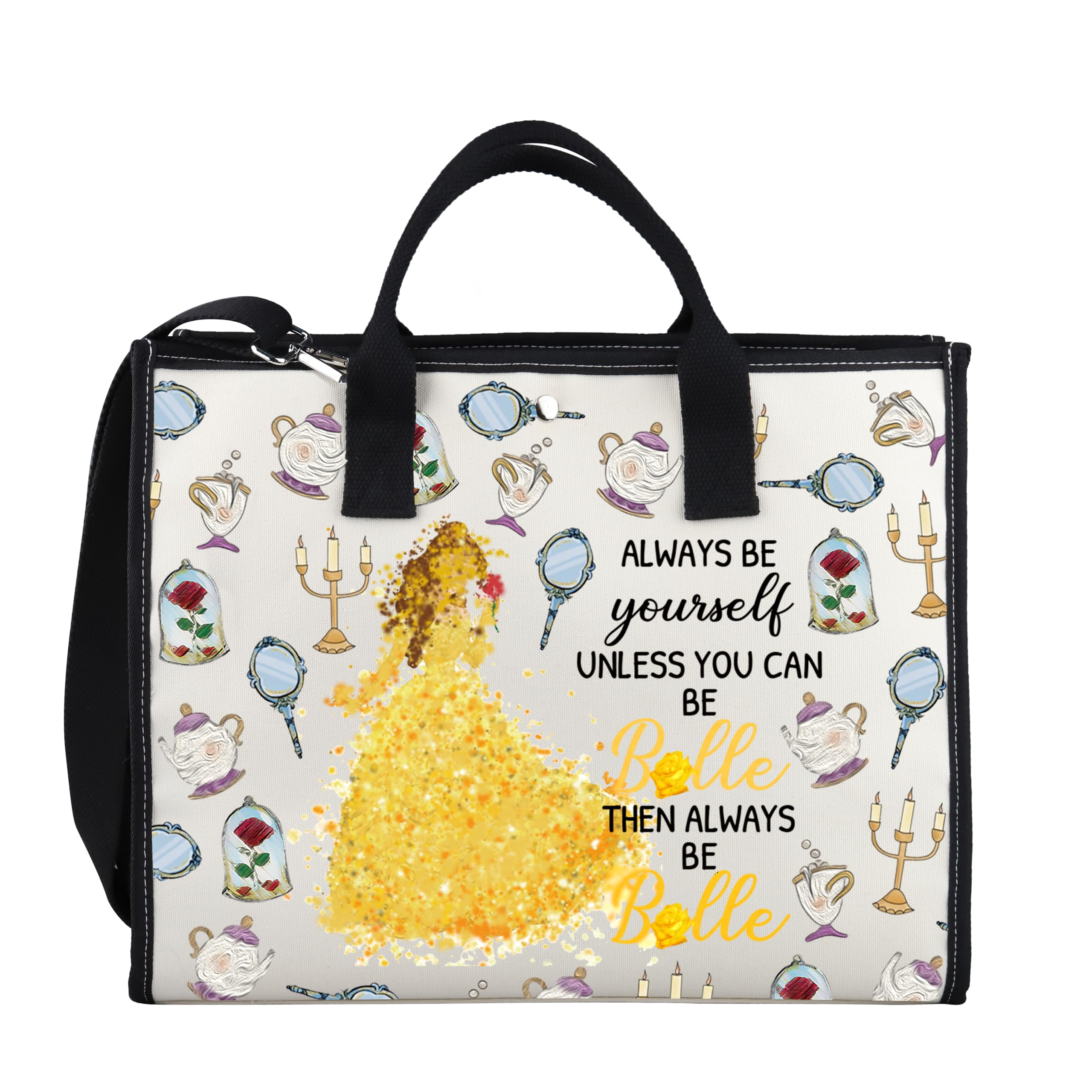 XYANFA Beauty Movie Makeup Bag - Beast Fans Gift, Princess Birthday Present, Fairy Tales Cosmetic Tote Bag - Perfect for Disney Lovers, Cosplay & Gift Giving Occasions