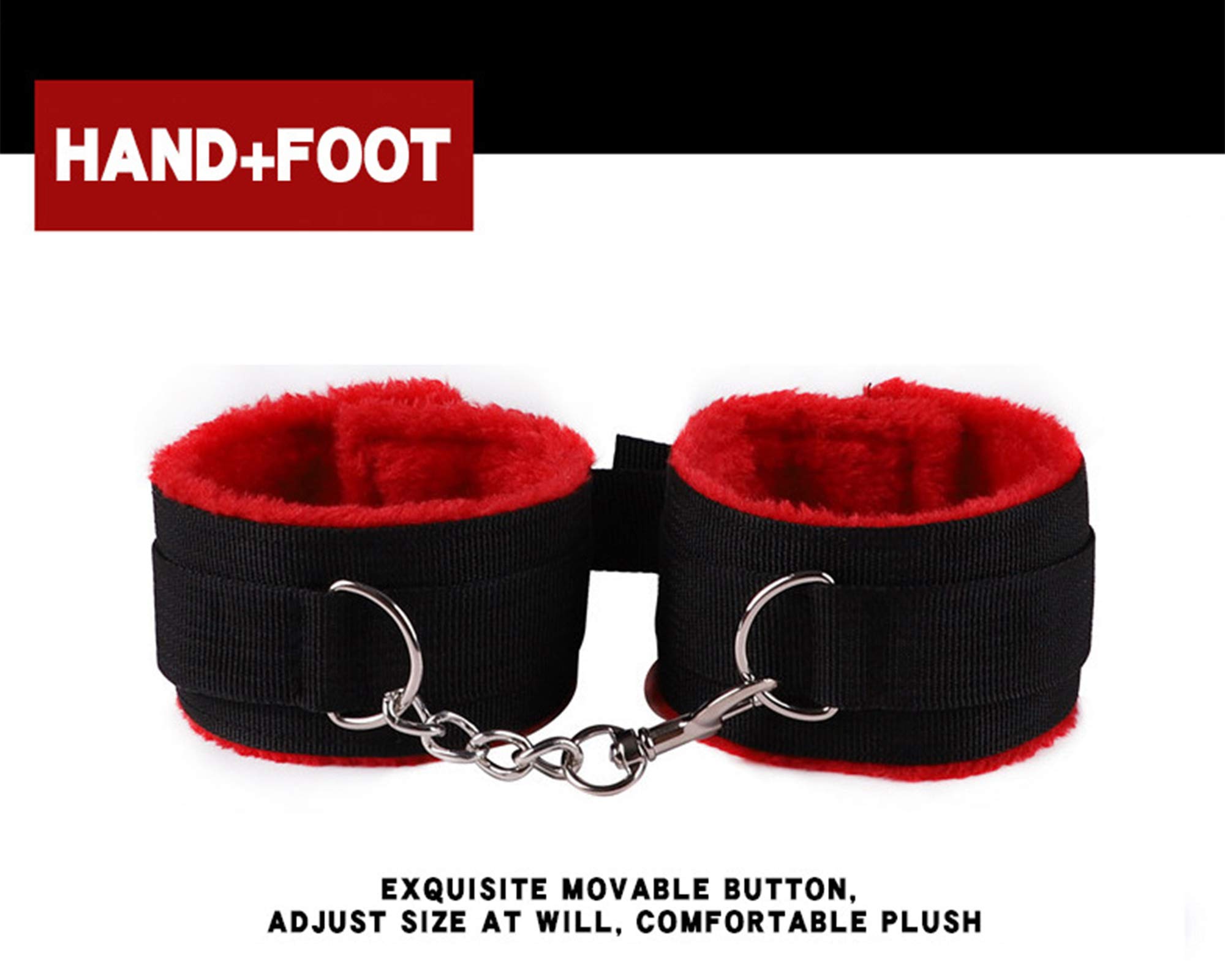BDSM Bondage Kit for Couples - Adjustable Restraints Set with Fuzzy Handcuffs & Ball Gag, BDSM Toys for Enhanced Intimacy, Perfect for Spicing Up Bedroom Play and Romantic Nights