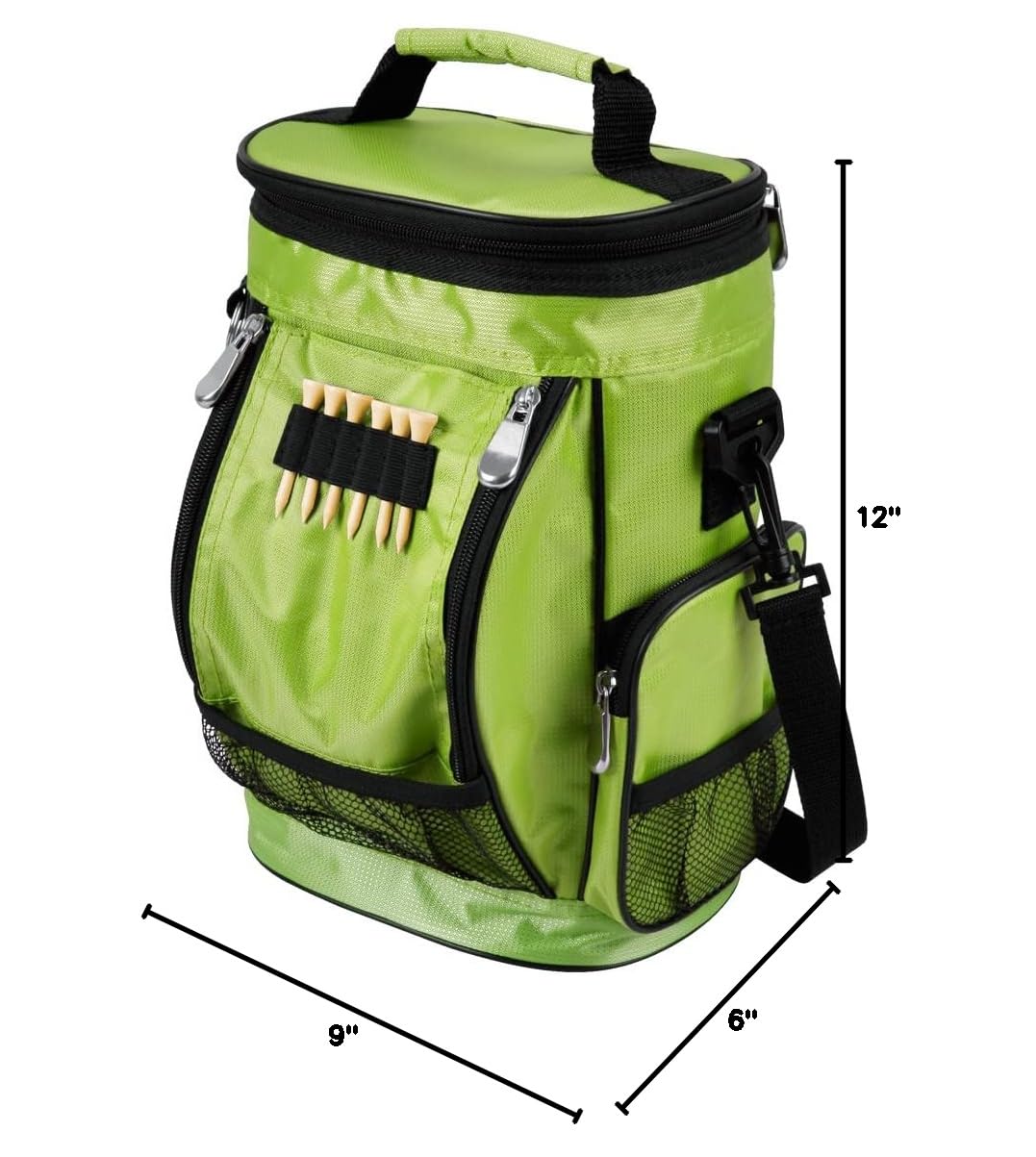 Intech Golf Bag Cooler & Accessory Caddy - Portable 10-Can Insulated Soft Sided Cooler Bag for Golf Cart, Push Cart, or Carry - Perfect for Golf Outings, Picnics, and Outdoor Adventures