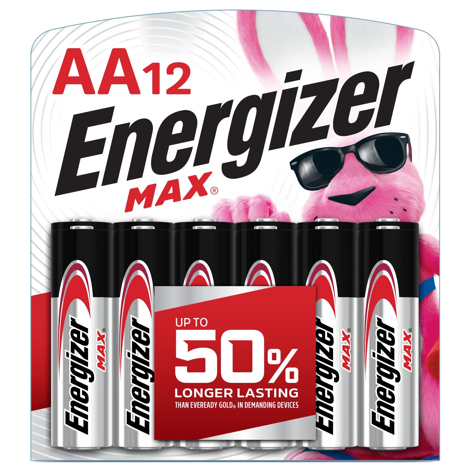 Energizer AA Batteries (12 Pack) - Long-Lasting Double A Alkaline Batteries for Toys, Flashlights, Remote Controls & Electronics