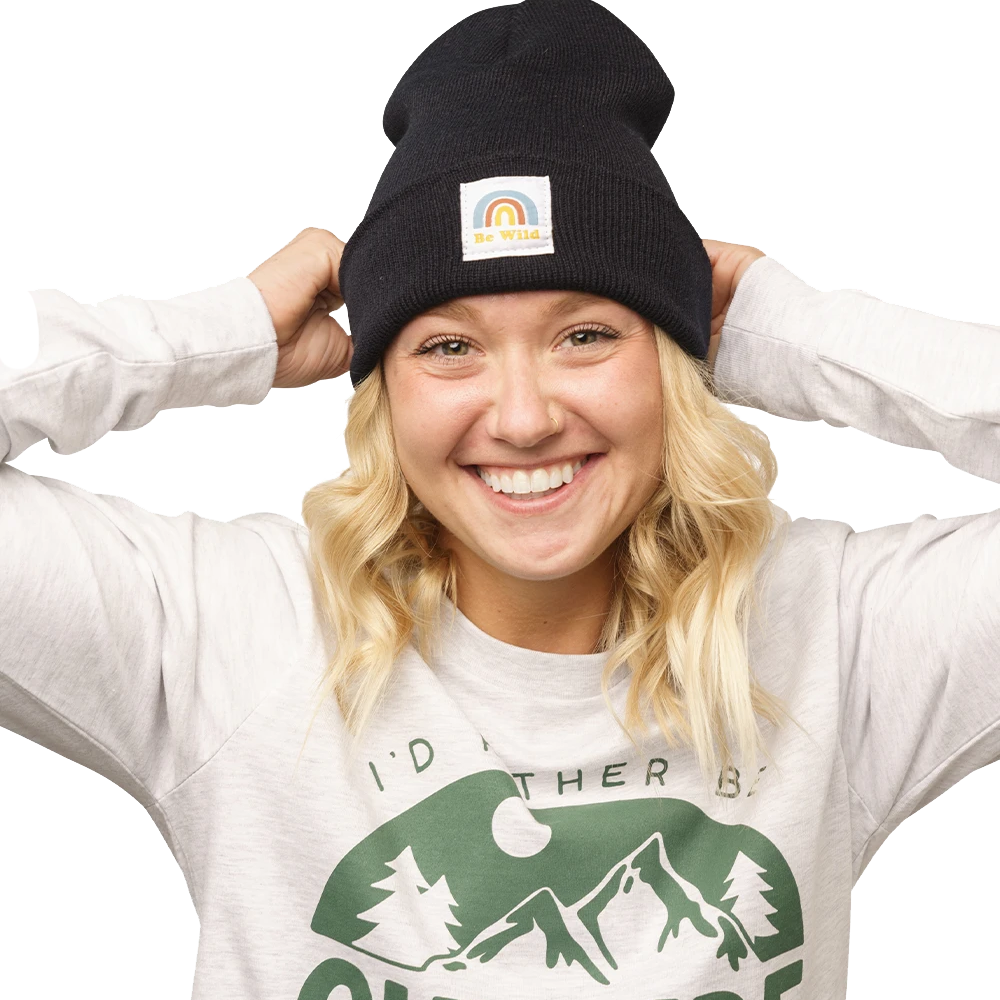 Be Wild Cuffed Beanie - Warm Winter Knit Hat for Men & Women - Perfect for Skiing, Snowboarding & Outdoor Activities