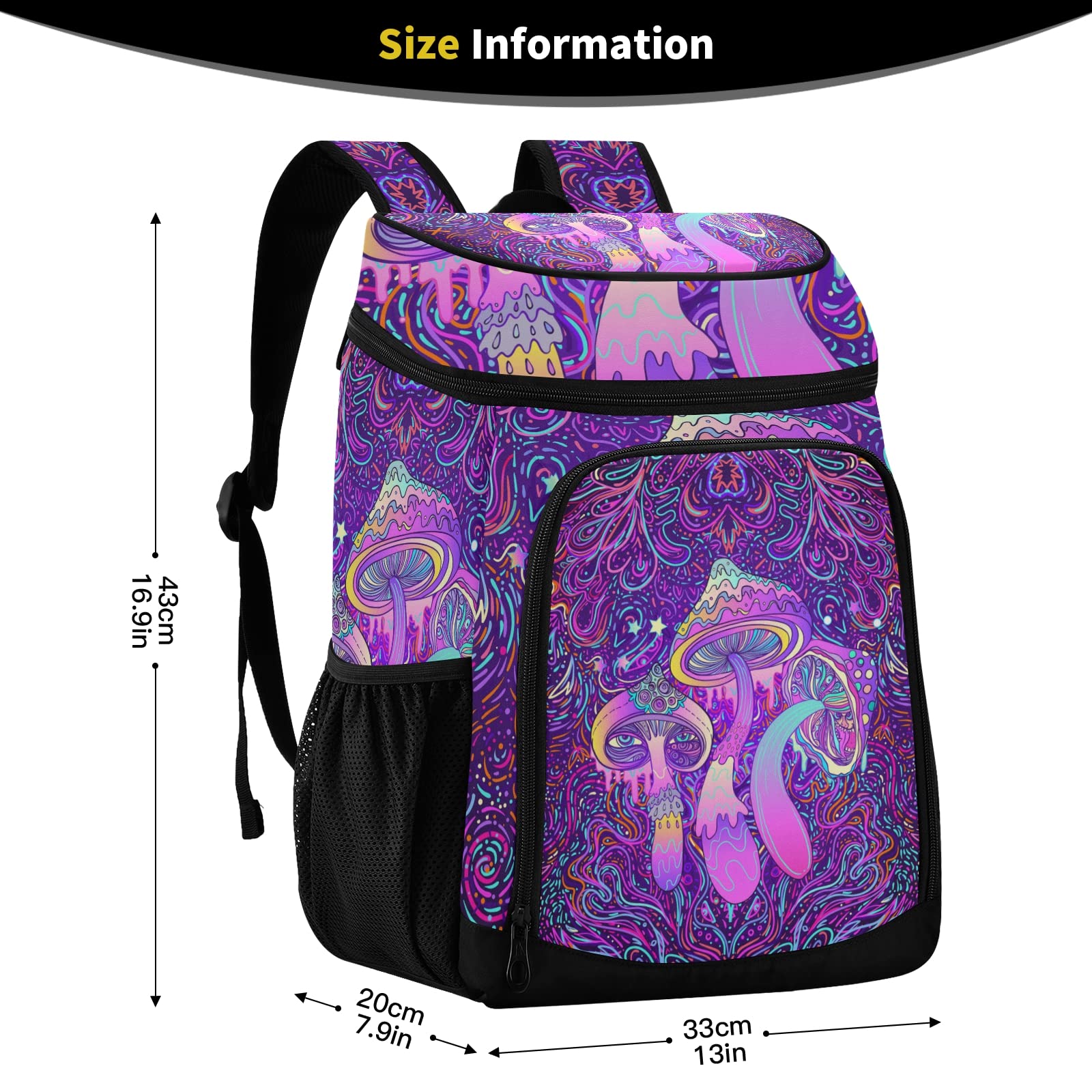 **Pineapple Insulated Cooler Backpack - Leak Proof, Waterproof & Lightweight for 30 Cans - Perfect for Beach, Picnic, Hiking, Camping & Outdoor Activities (Men & Women)**