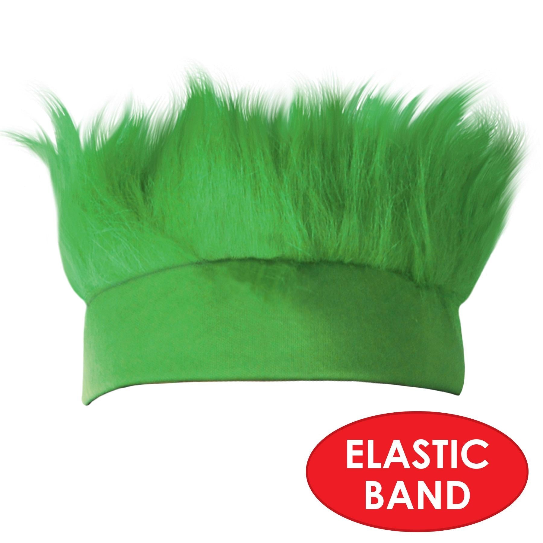 12 Pack Beistle Hairy Headband - Green Costume Accessories for Halloween, Cosplay & Themed Parties - Fun Wigs for Dress Up, Photo Props & Group Costumes