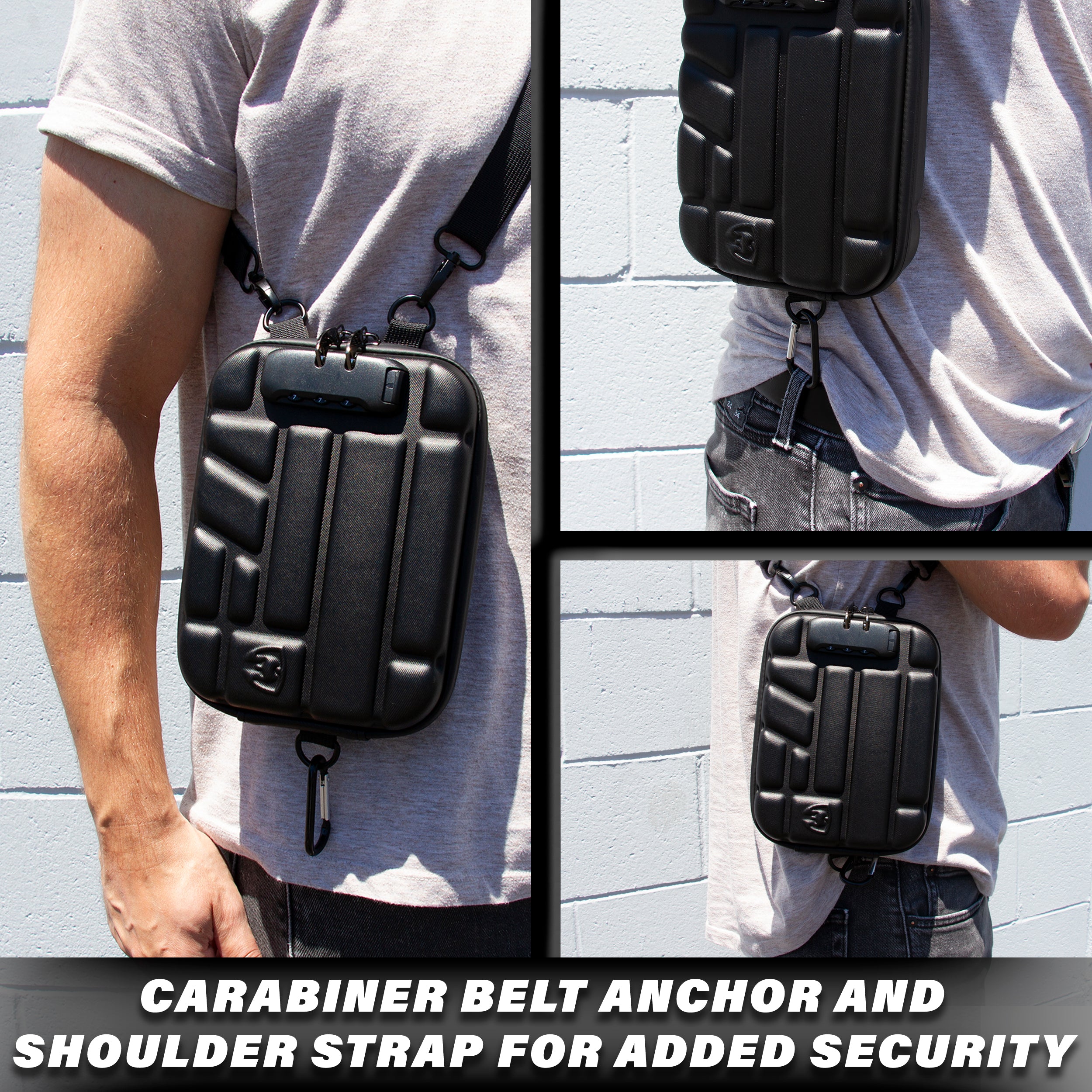 CASEMATIX Concealed Carry Locking Pistol Case for 9mm Handguns & Extra Magazines - Portable EVA Water Resistant Gun Bag with Shoulder Strap - Ideal for Range, Travel & Secure Storage