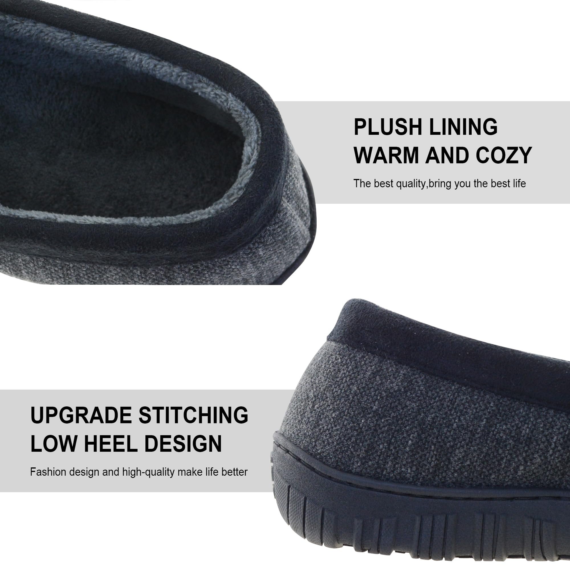 Men's Comfortable Indoor Outdoor House Slippers - Soft & Supportive Home Shoes for Relaxing, Lounging & Quick Errands