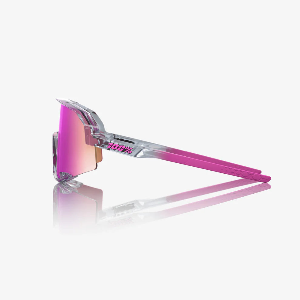 SLENDALE 100% UV Protection Sunglasses - Polished Translucent Grey Frame with Purple Multilayer Mirror Lens for Men & Women | Perfect for Driving, Beach, and Outdoor Activities