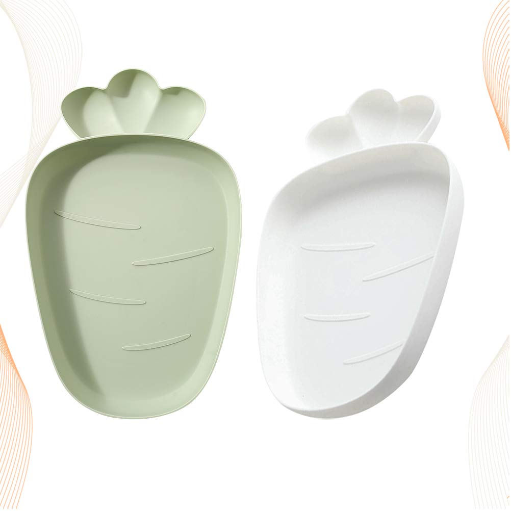 DOITOOL 2-Piece Ceramic Fruit Plate Set - Carrot-Shaped Candy Dish & Snack Tray for Home, Party, and Kitchen Decor | Perfect for Candy Display, Fruit Serving, and Dessert Presentation