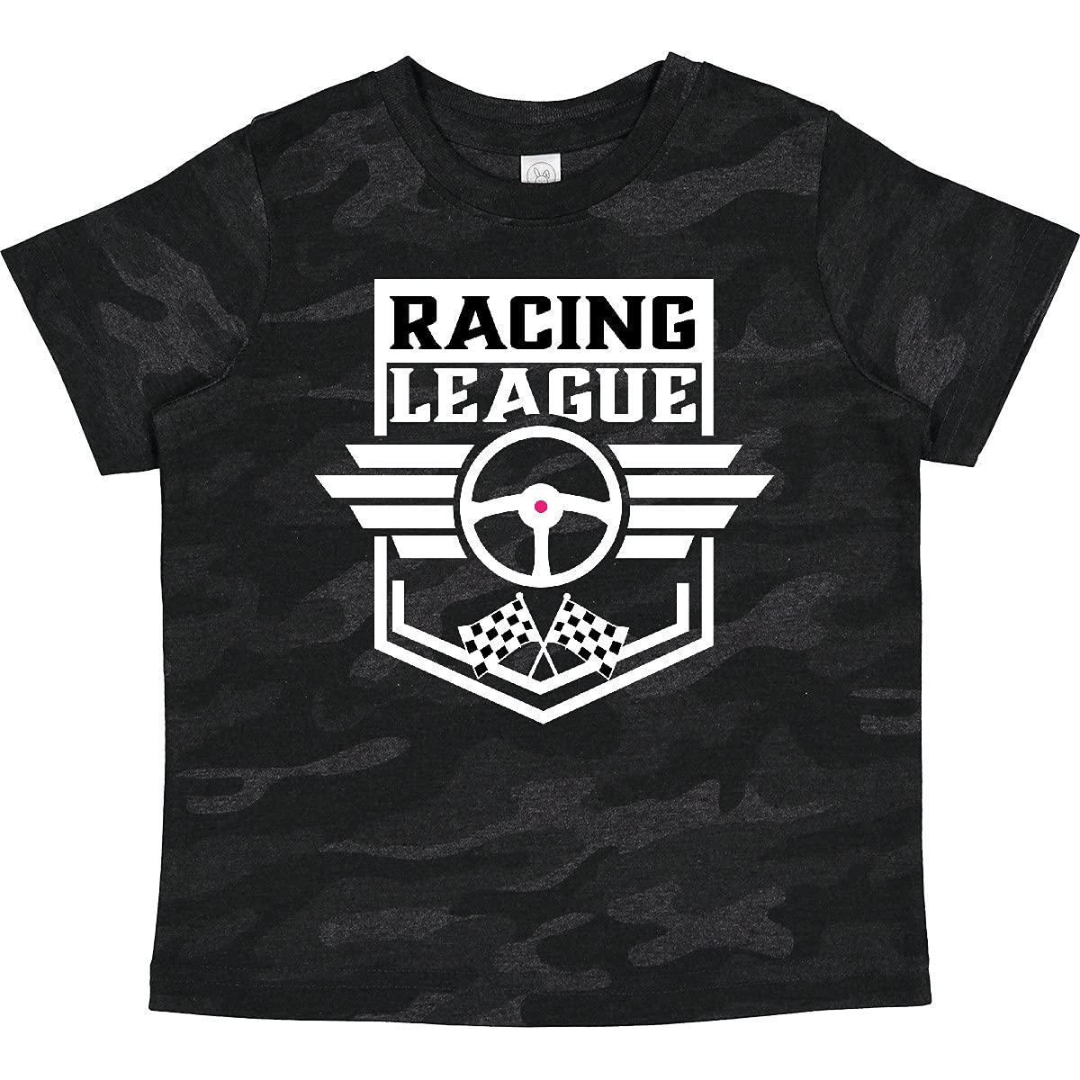 Inktastic Racing League Toddler T-Shirt with Race Car Wheel & Wings - Fun Kids Outfit for Birthday Parties, Car Shows & Playdates