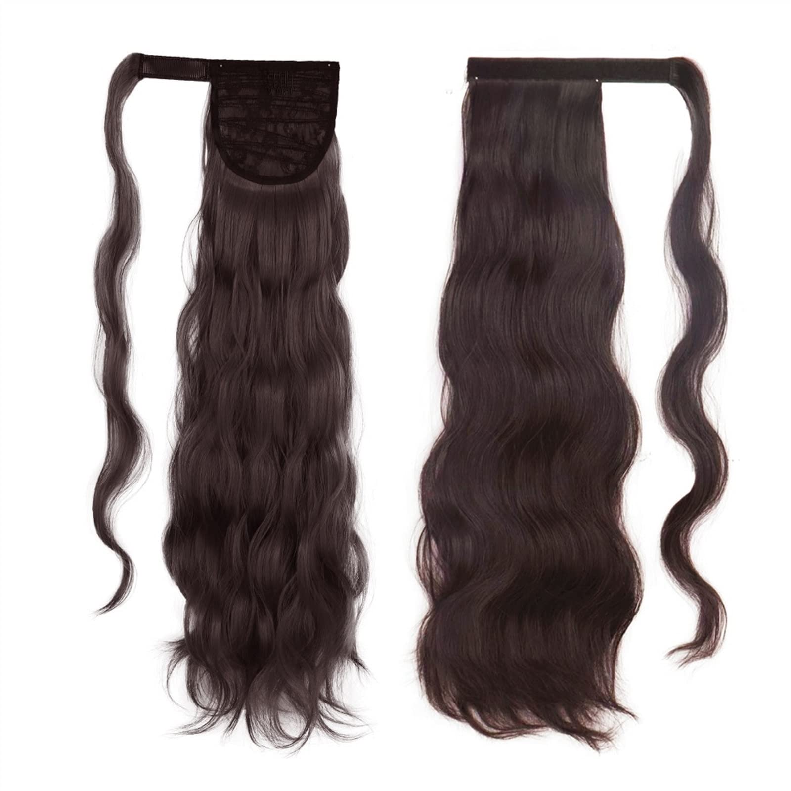 22 Inch Long Wavy Curl Heat Resistant Synthetic Hair Ponytail Extension - Messy Bun Headband for Women | Invisible Hair Wrap for Workout, Party & Everyday Styling (Color: 4, Size: 22 Inches)